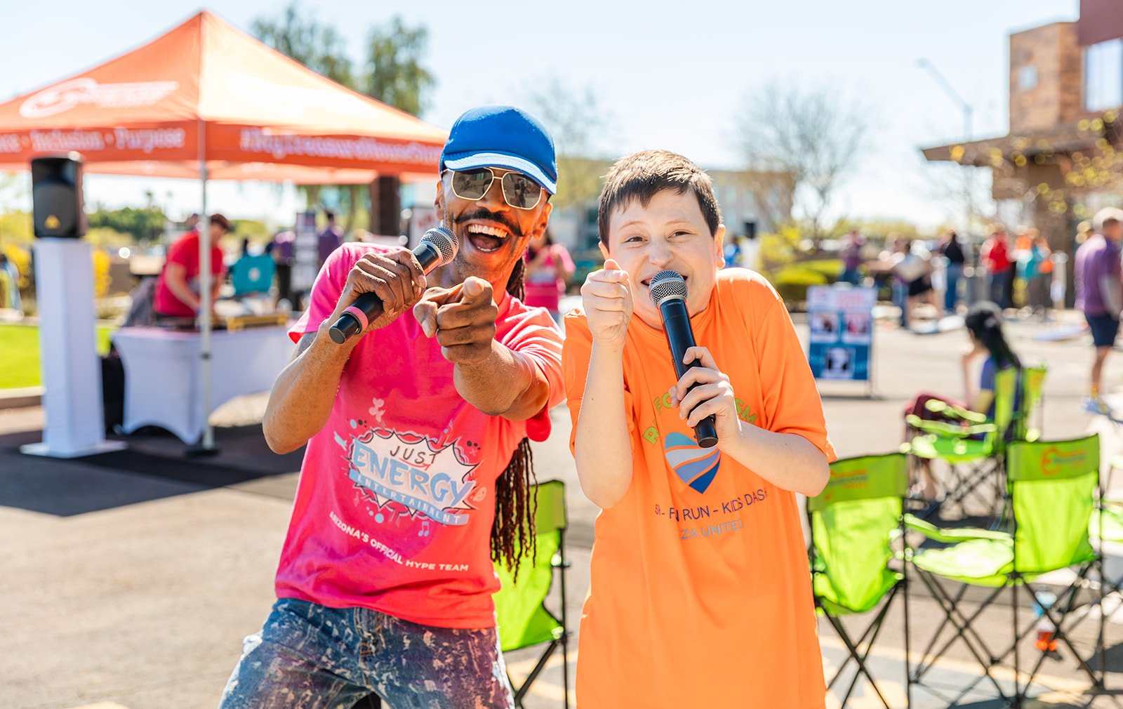 Residents speaking at a community event